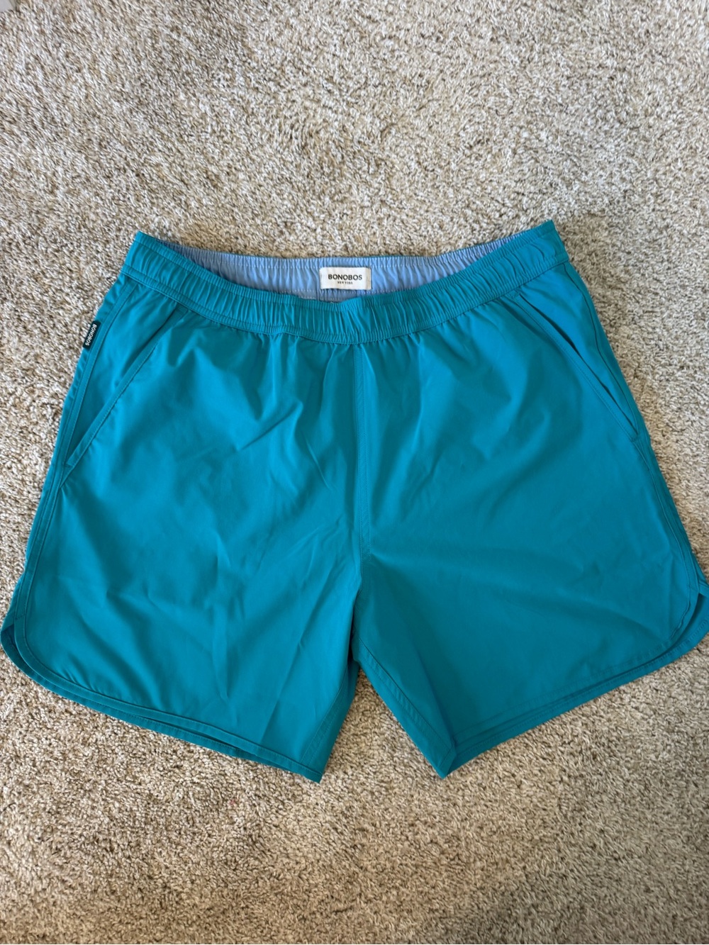 Bonobos Teal-Blue Swim Trunks 6 inch inseam Size Medium Brand New